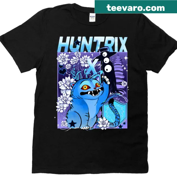 Whimsical illustration of cats and flowers on T-shirt