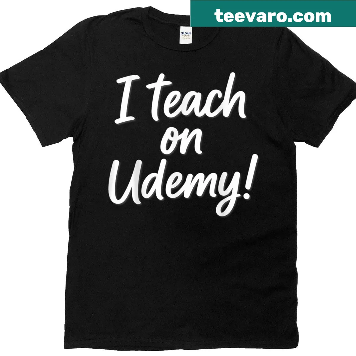 T-shirt designed for Udemy educators with clear text print — on a men's t-shirt