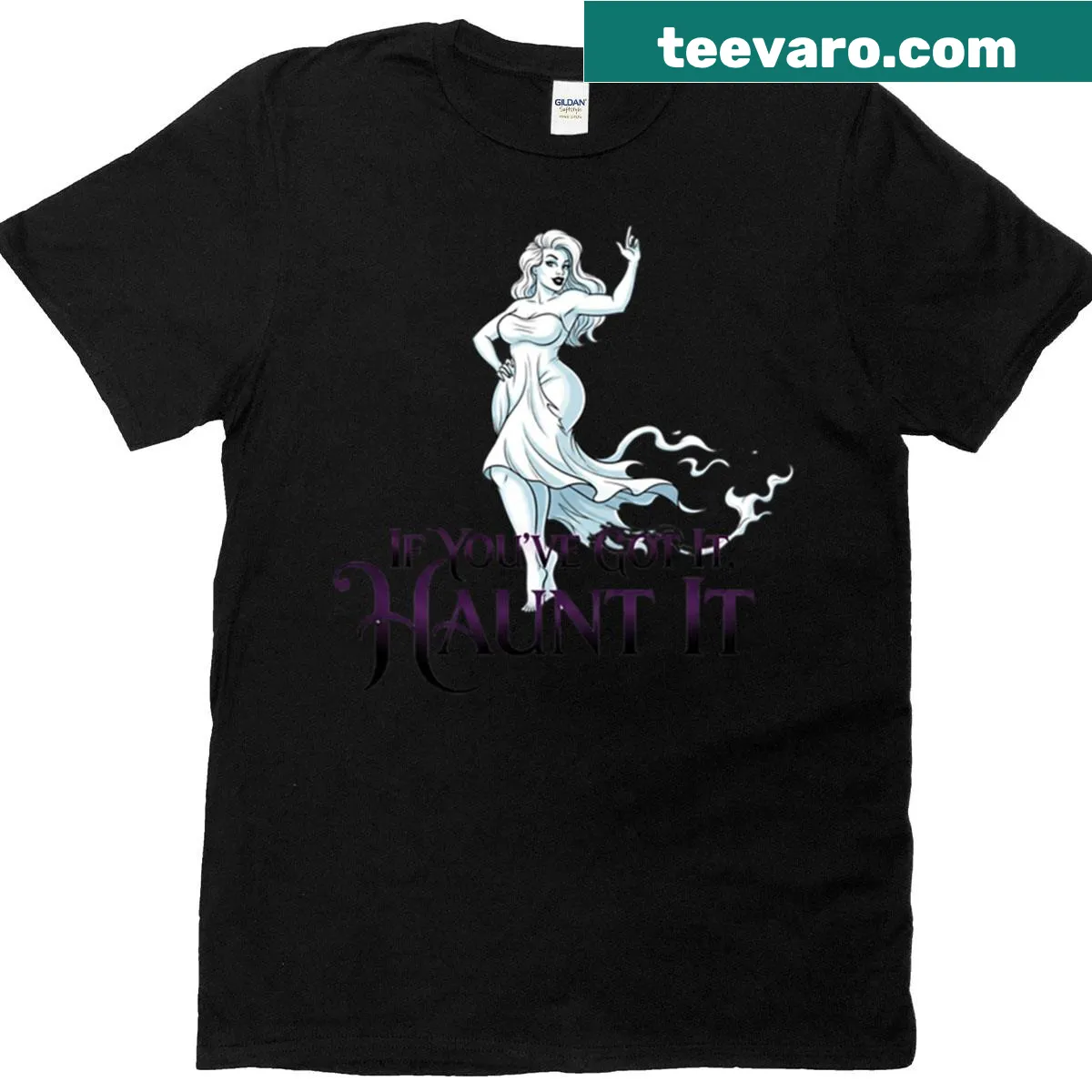 Oversized t-shirt with the phrase 'If You've Got It Haunt It' in bold font — on a men's t-shirt