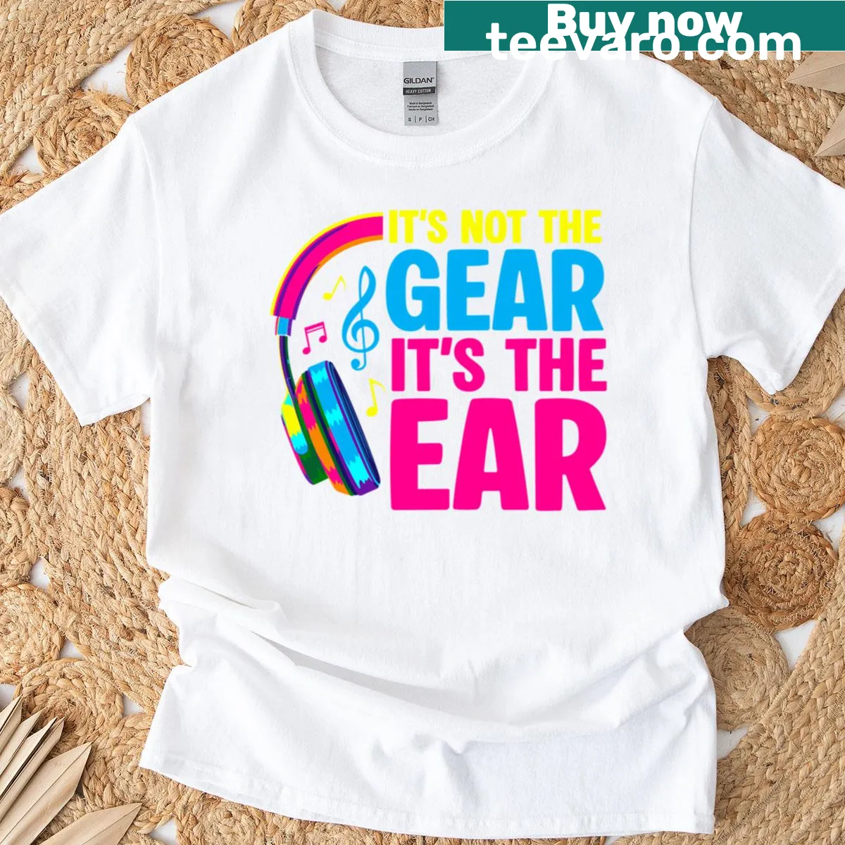 Vintage typography design emphasizing music passion on a t-shirt — on a men's t-shirt