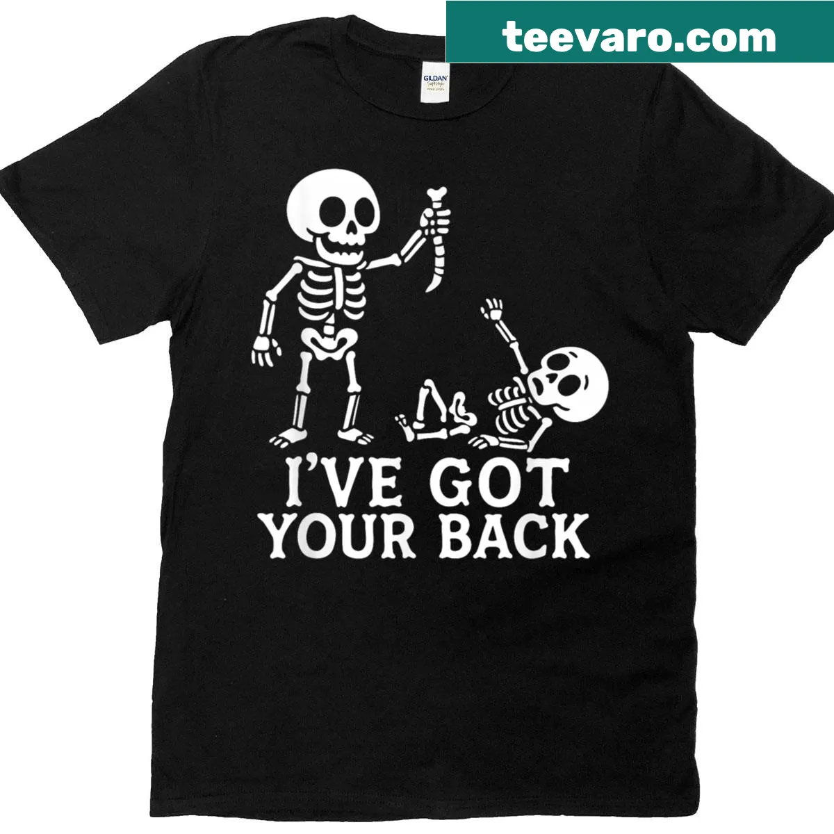 Spooky T-shirt with sarcastic text saying 'I've Got Your Back'. — on a men's t-shirt
