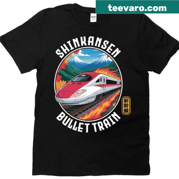 Japanese bullet train t-shirt featuring Kanji design