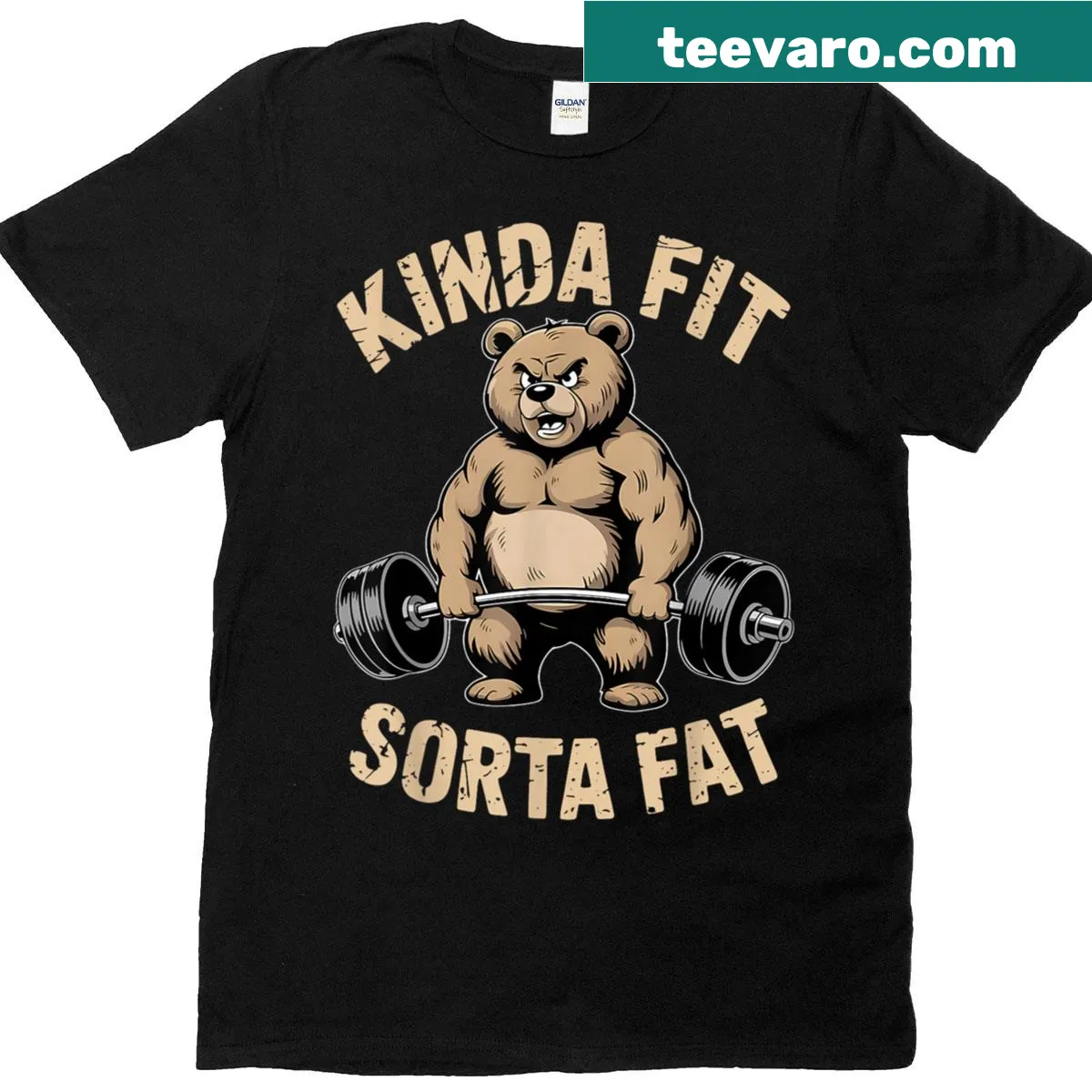 Funny gym bear design on workout t-shirt. — on a men's t-shirt