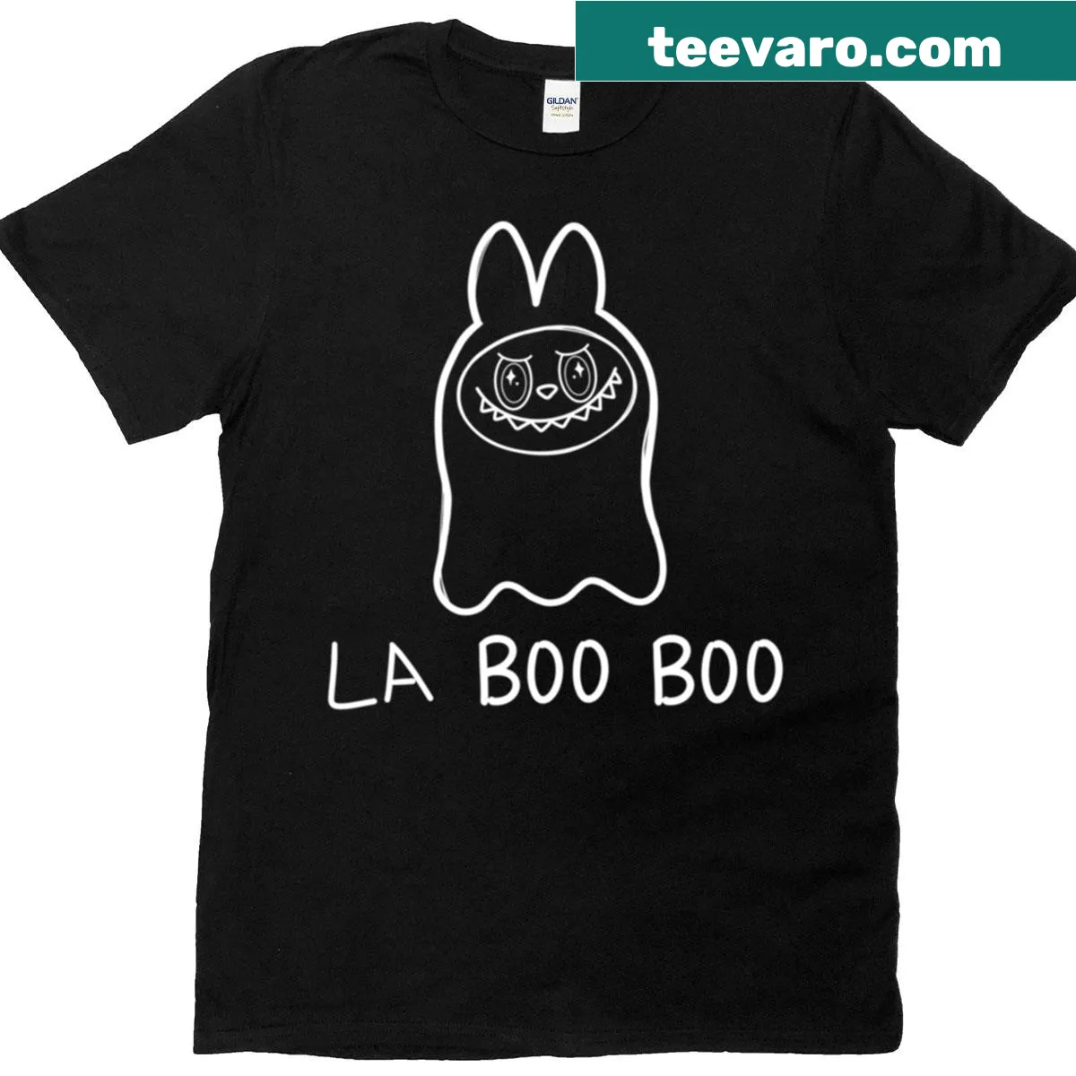 Oversized T-shirt with playful La Boo Boo phrase — on a men's t-shirt