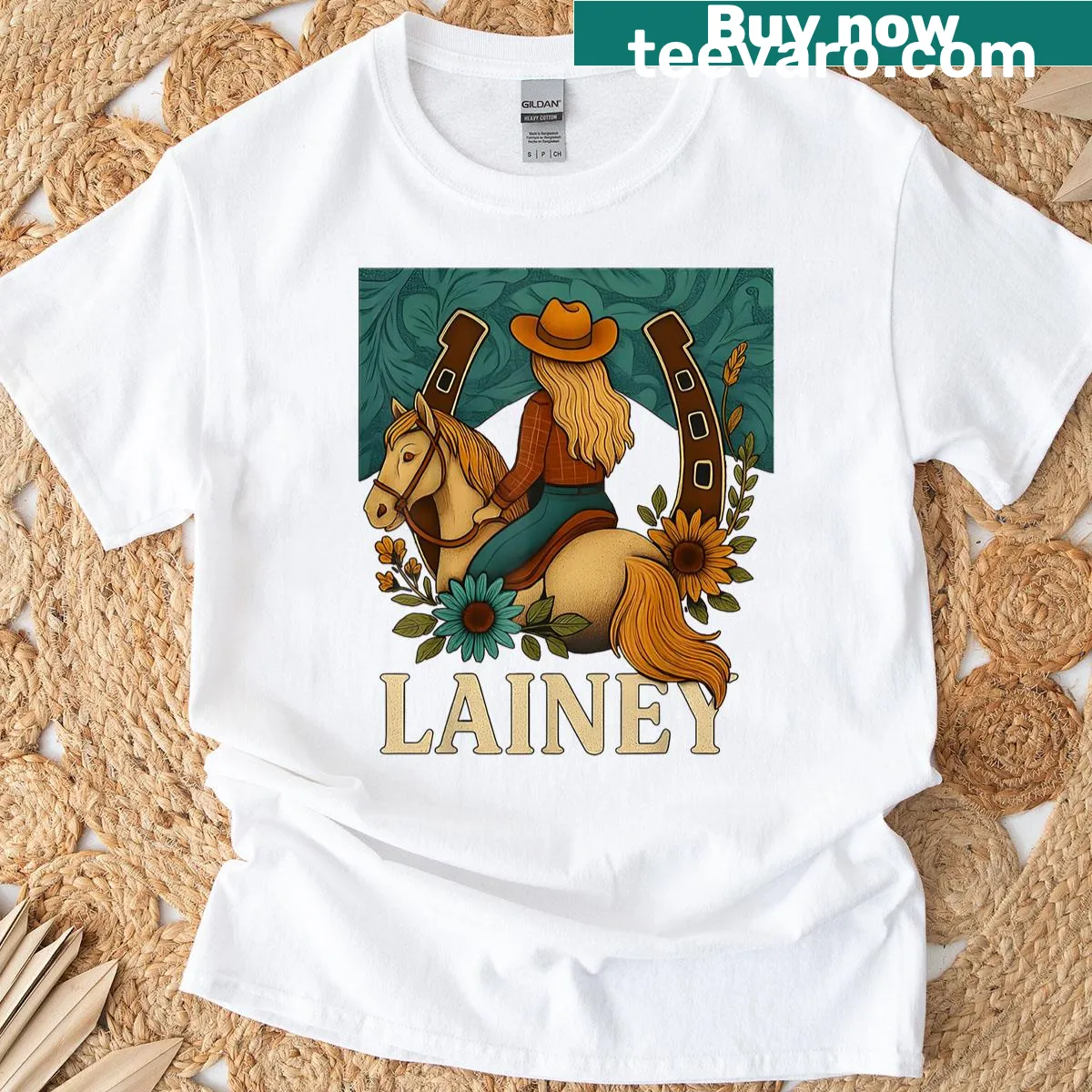 Vintage cowgirl-themed shirt celebrating Western culture — on a men's t-shirt
