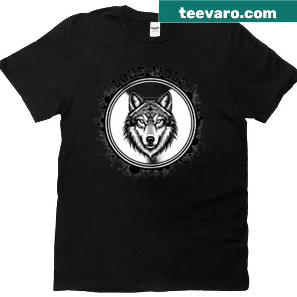 Illustration of a lone wolf on a t-shirt