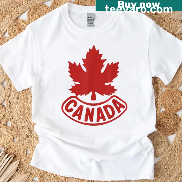 Distressed maple leaf graphic on a Canadian vintage T-shirt