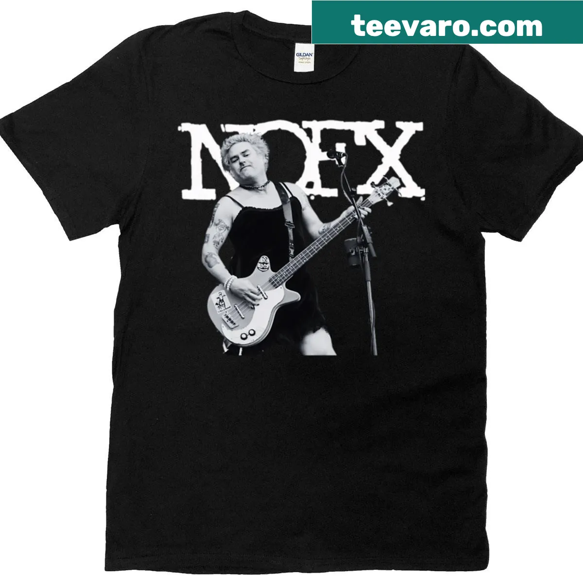 Vintage punk rock t-shirt with concert logo and album graphics — on a men's t-shirt