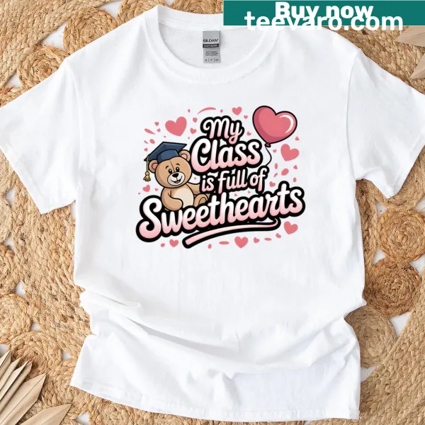 Charming typography T-shirt celebrating sweet students in class.