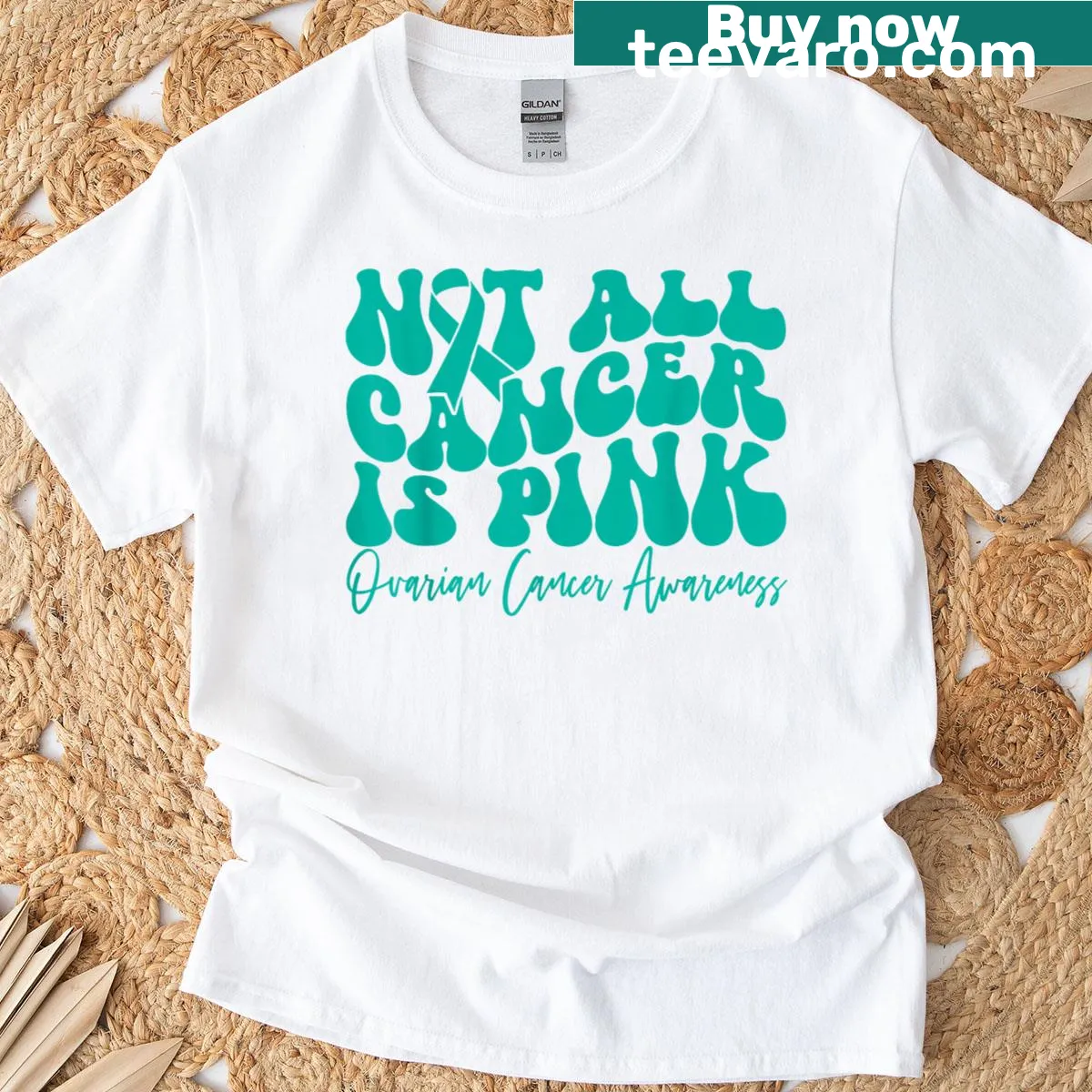 Teal ribbon awareness t-shirt with an important message — on a men's t-shirt