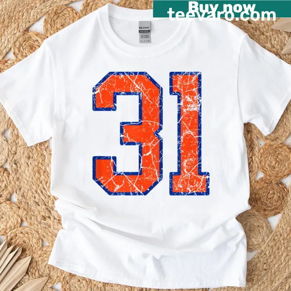 Sports T-shirt featuring the number 31 in a jersey style design.