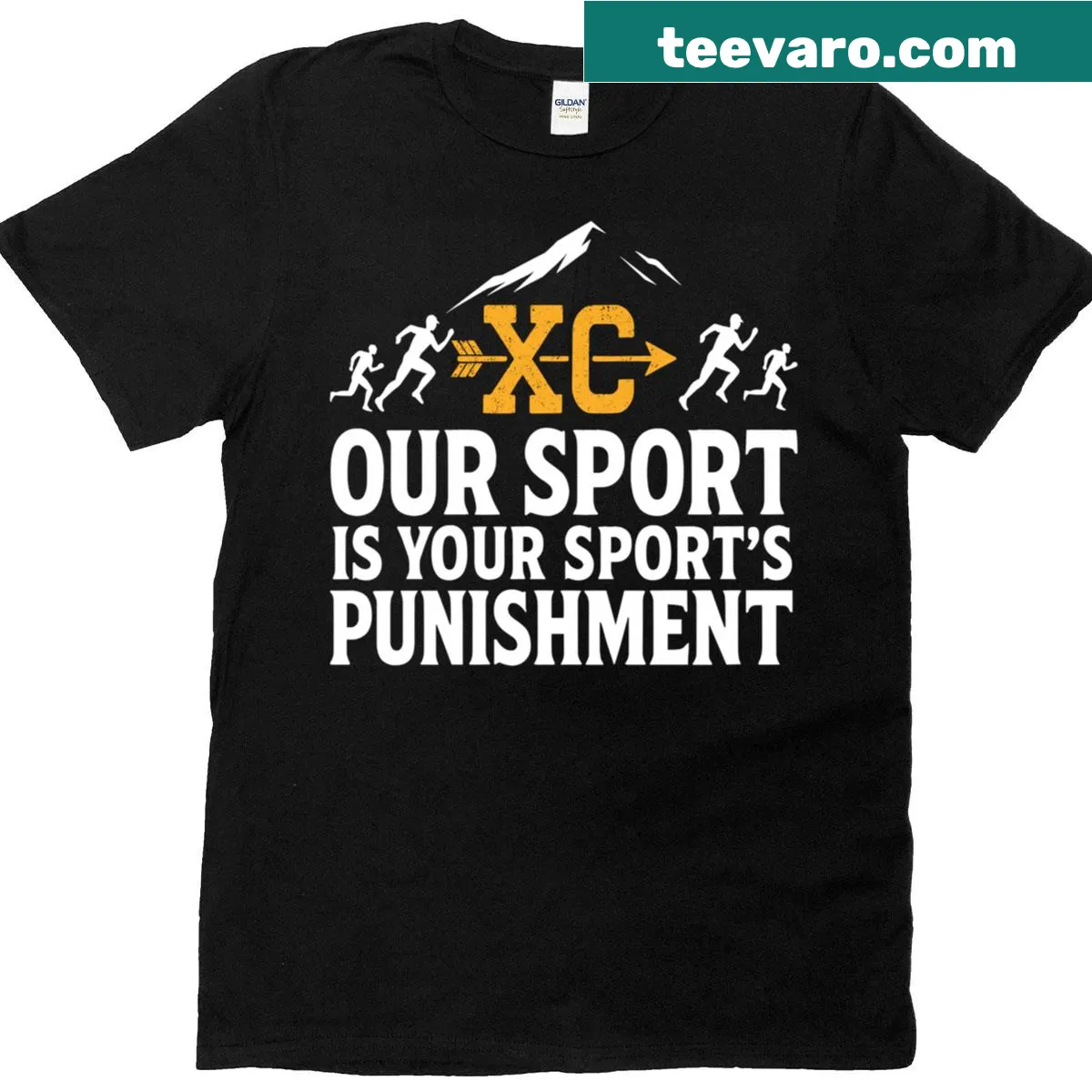 Funny typography design: 'Our Sport Is Your Sports Punishment' for runners. — on a men's t-shirt