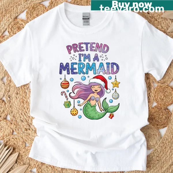 Cute T-shirt for kids with a mermaid costume graphic.