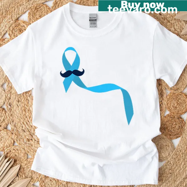 T-shirt displaying prostate cancer awareness facts in a typographic design