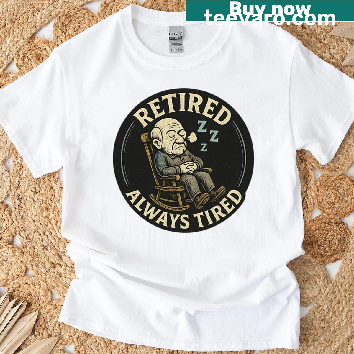 Funny t-shirt for retired dads with humorous phrase — on a men's t-shirt