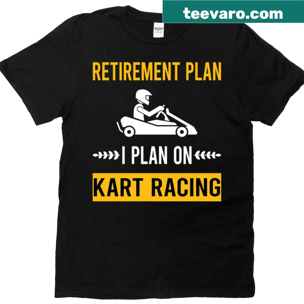 Funny kart racing graphic with 'Retirement Plan' text — on a men's t-shirt