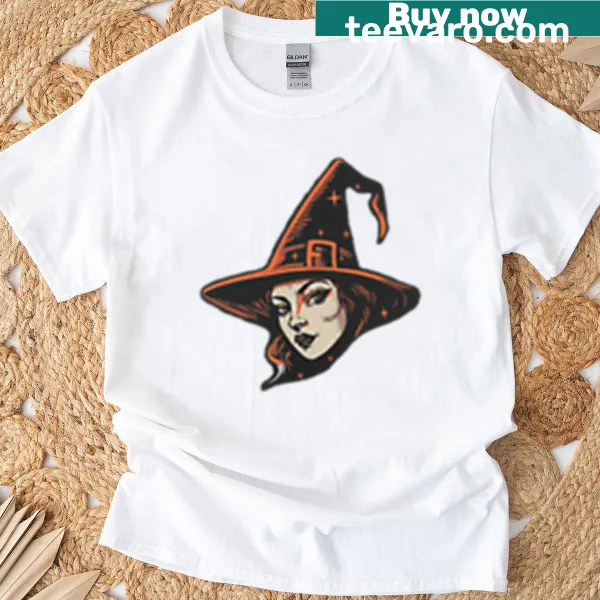 Charming retro witch design on a t-shirt