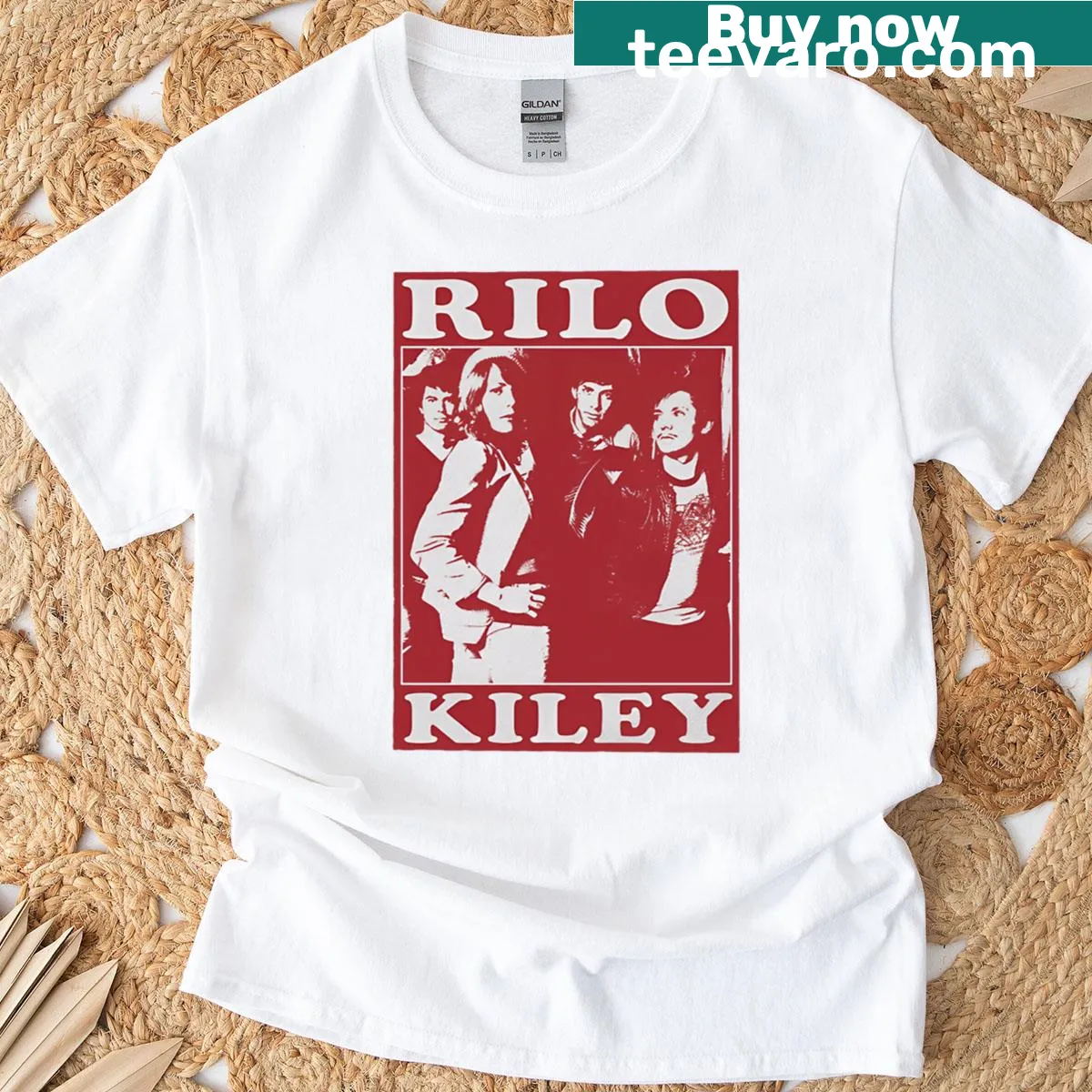 Vintage-style merchandise t-shirt featuring Rilo Kiley — on a men's t-shirt