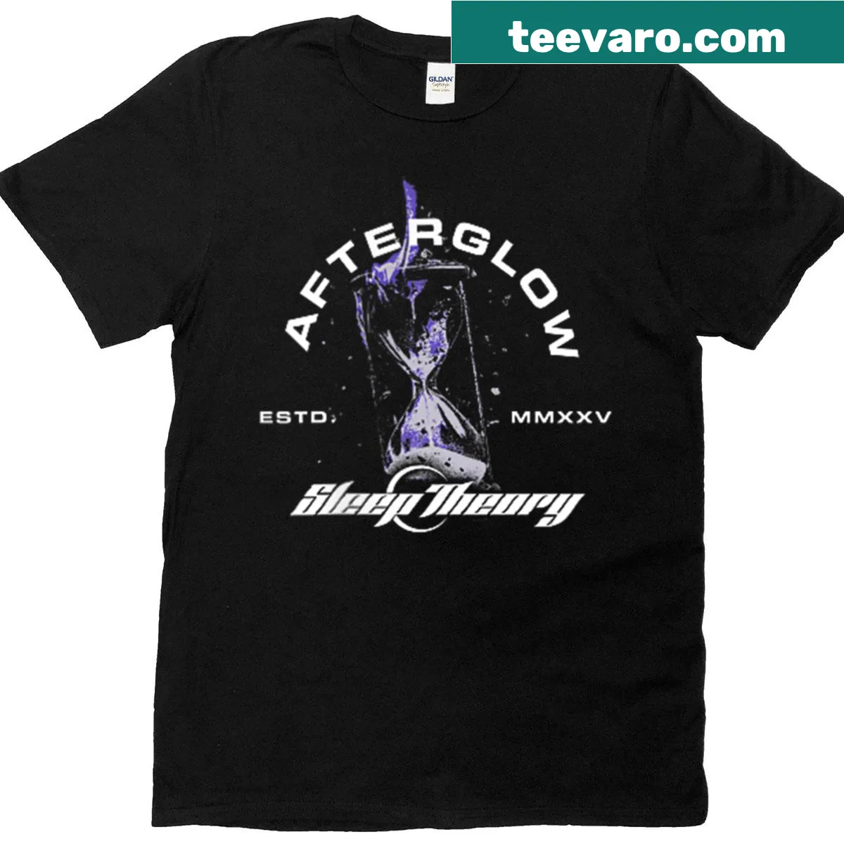 Illustrated hourglass design symbolizing sleep on a T-shirt — on a men's t-shirt