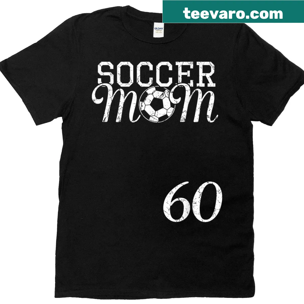 Soccer mom shirt with jersey number design — on a men's t-shirt