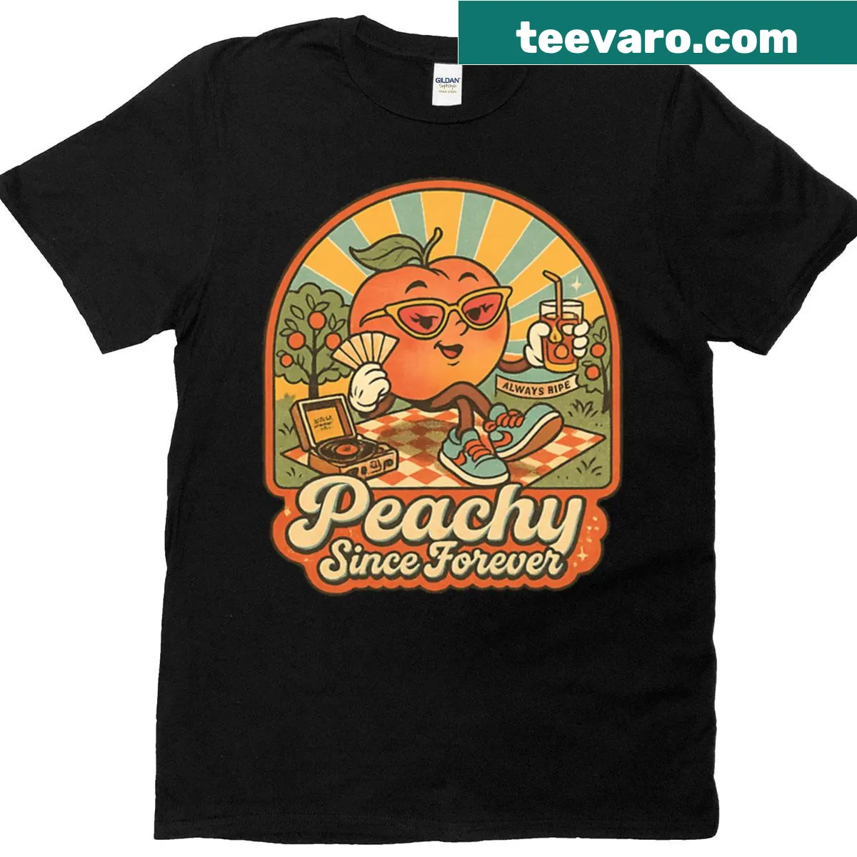 Casual t-shirt featuring the phrase 'Stay Ripe Stay Smooth' in fun typography — on a men's t-shirt