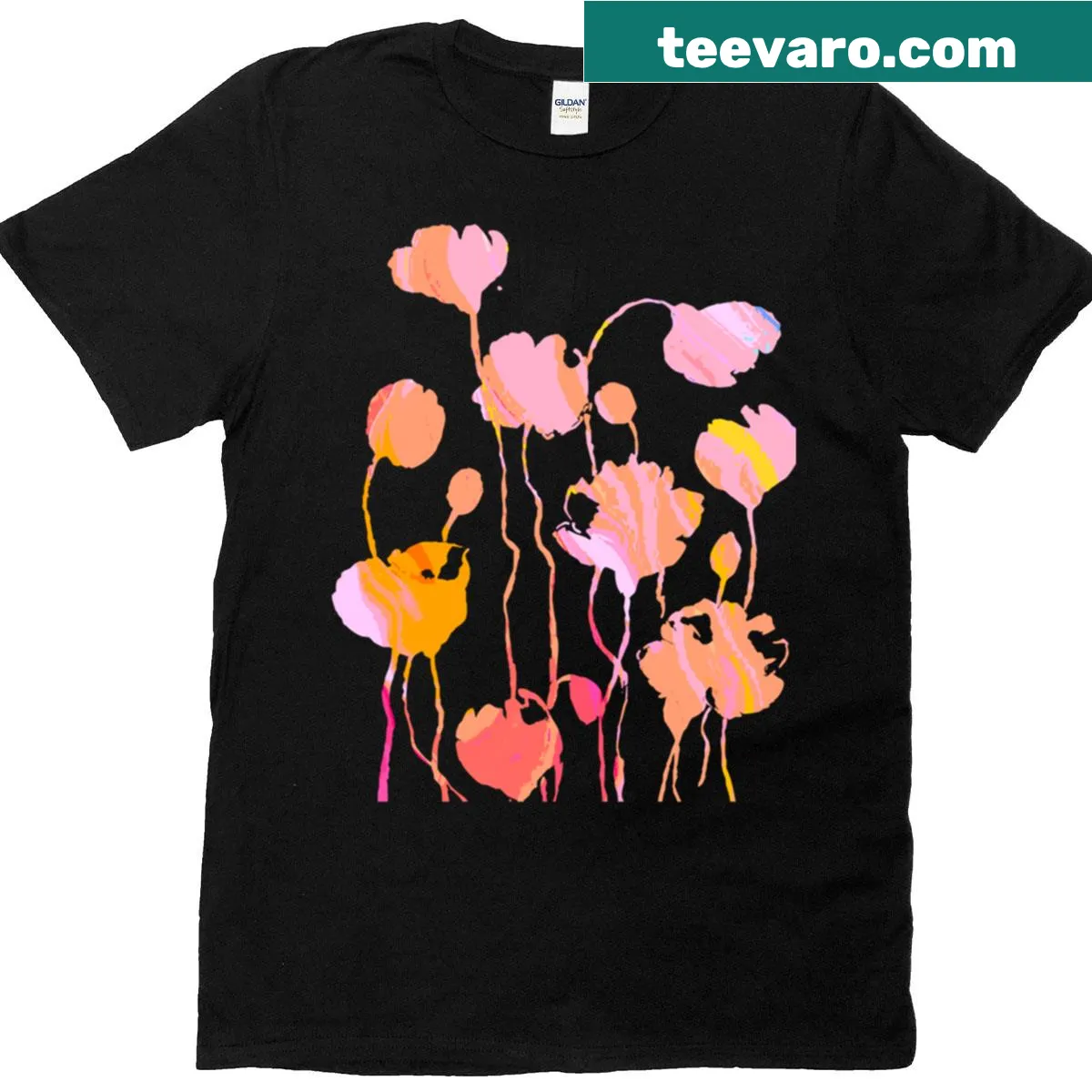 Minimalist stencil flower design on a t-shirt, elegant and stylish — on a men's t-shirt