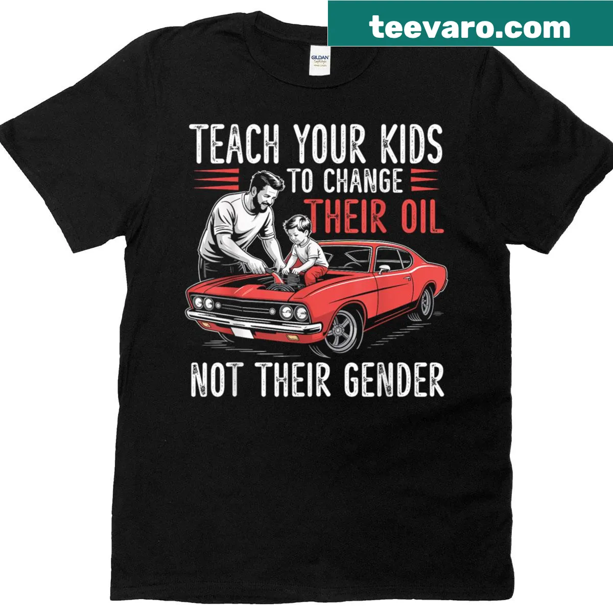 Bold typography T-shirt with provocative parenting message — on a men's t-shirt