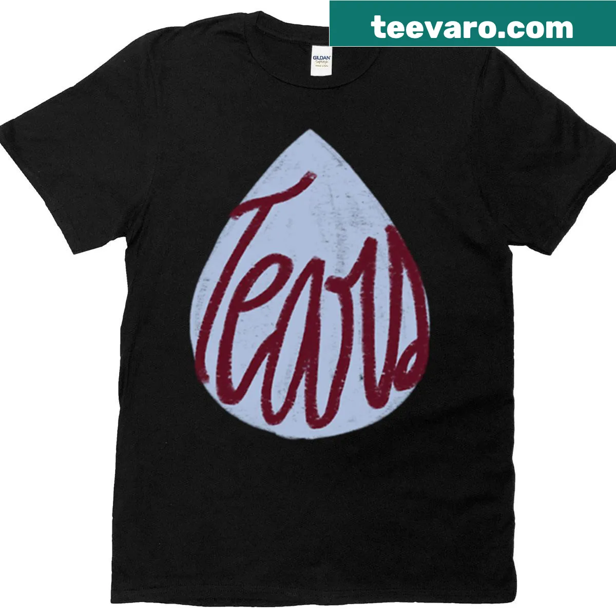 Silhouette Halloween T-shirt featuring a haunting tears design — on a men's t-shirt