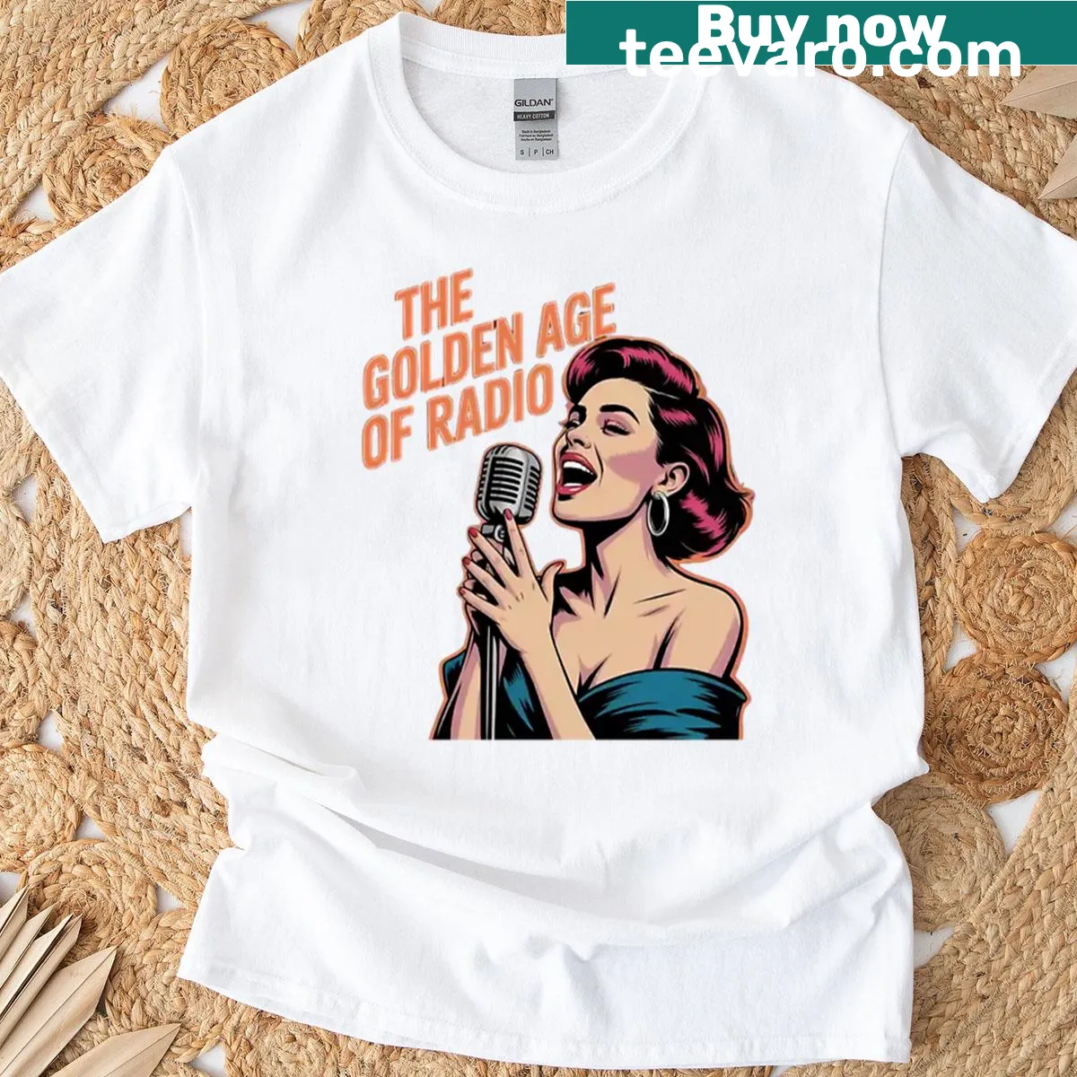 Retro design celebrating women in music on t-shirt — on a men's t-shirt