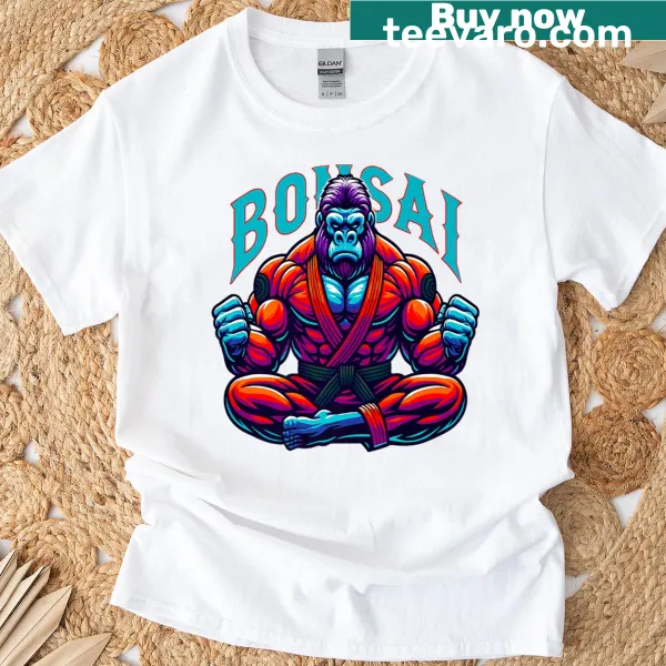 Vintage-style shirt featuring a bonsai graphic