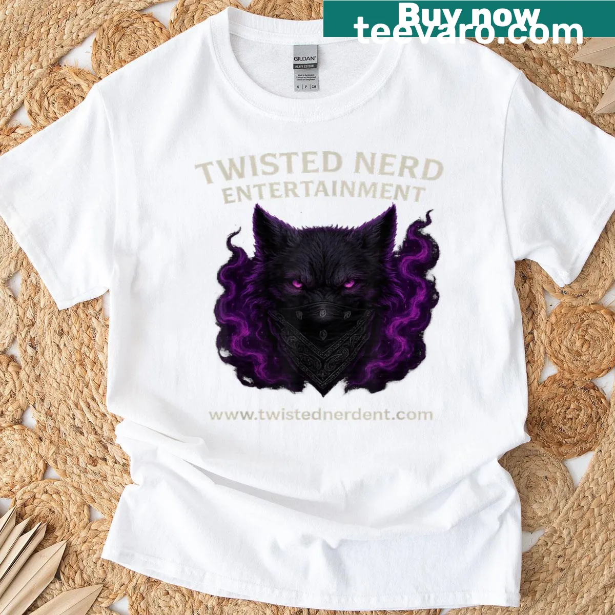 Stylish T-shirt featuring a bold wolf graphic — on a men's t-shirt