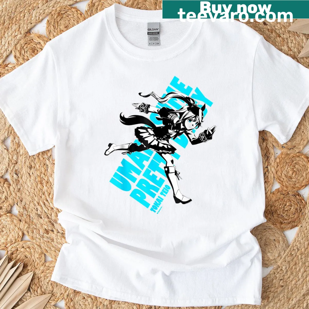 Illustration of Tokai Teio from Umamusume Pretty Derby on a t-shirt — on a men's t-shirt