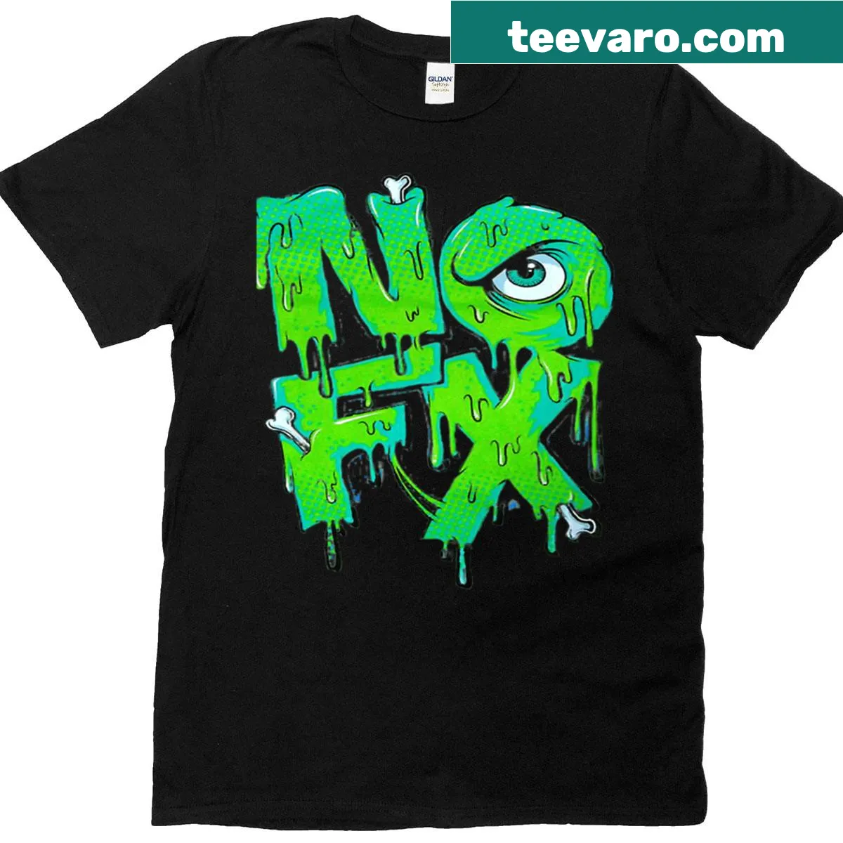 Vintage rock band logo T-shirt featuring punk concert graphics. — on a men's t-shirt