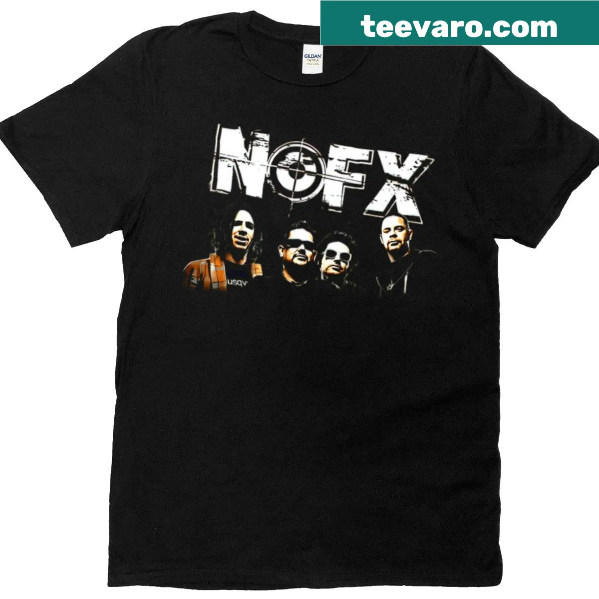 Vintage distressed rock band logo concert shirt — on a men's t-shirt