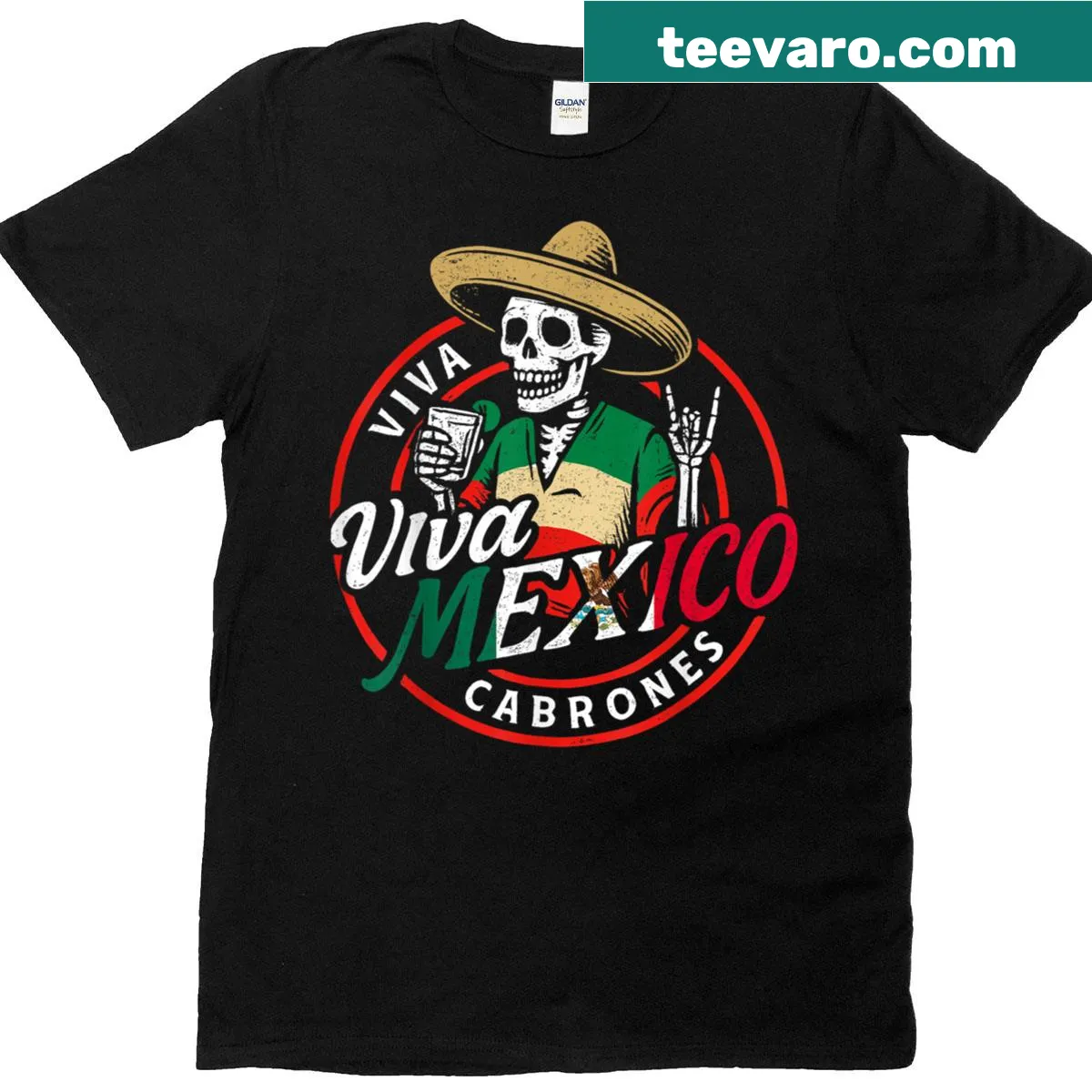 Humorous T-shirt featuring playful skeleton illustrations for Independence Day — on a men's t-shirt