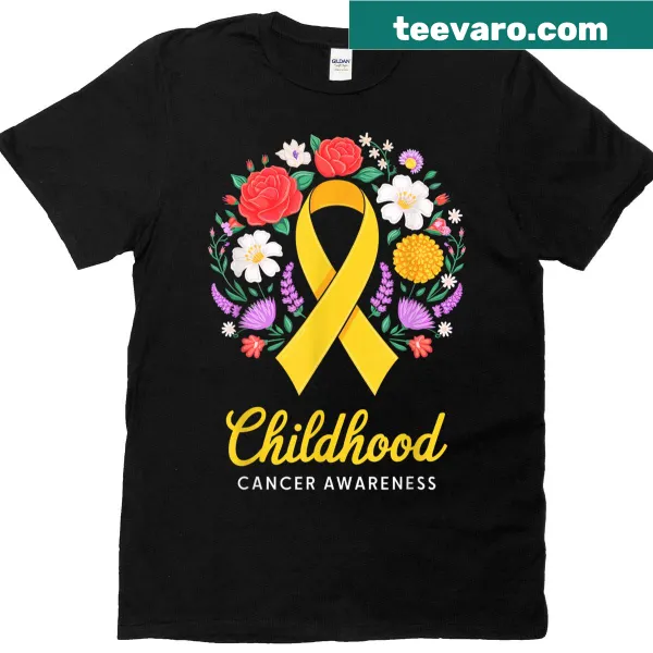 Yellow ribbon awareness shirt for childhood cancer