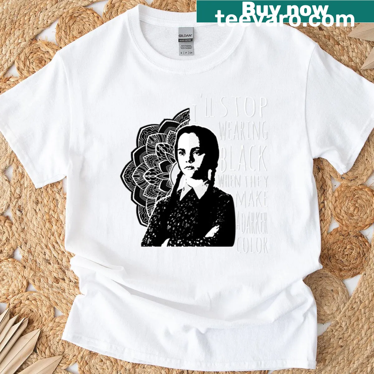 Wednesday Dala Neg t-shirt featuring whimsical graphic — on a men's t-shirt