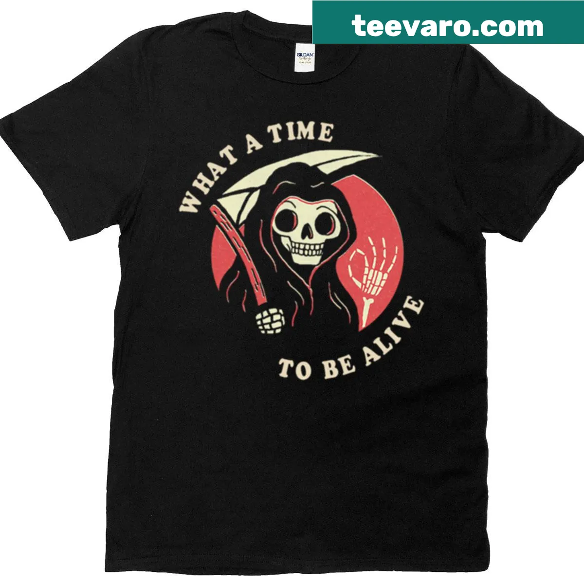Typography shirt displaying the phrase 'What A Time To Be Alive' — on a men's t-shirt