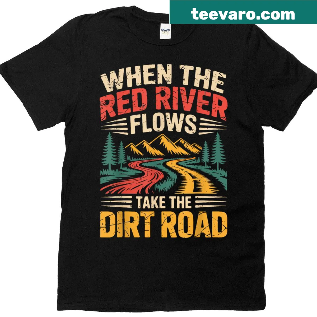 Funny hiking t-shirt featuring a nature-themed illustration — on a men's t-shirt