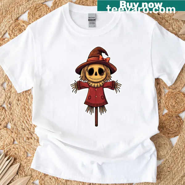 Cute Halloween t-shirt with a creepy doll illustration