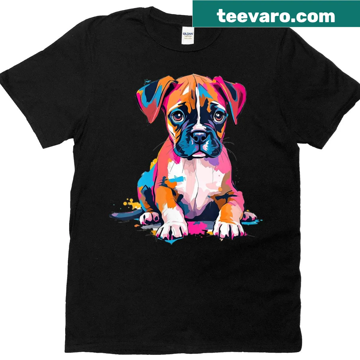 T-shirt featuring a beautiful Boxer dog design — on a men's t-shirt