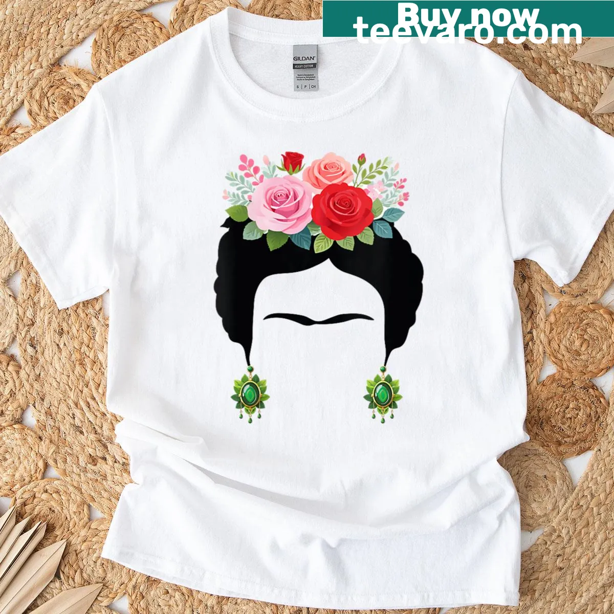 Funky Latina art t-shirt design — on a men's t-shirt