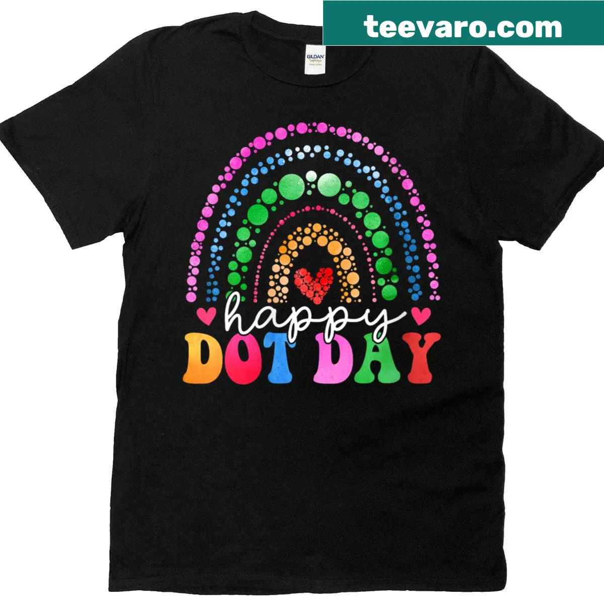Cute shirt for Happy Dot Day with colorful dots design. — on a men's t-shirt