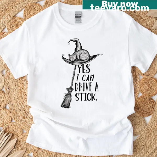 Funny Halloween T-shirt with witch graphics and driving pun
