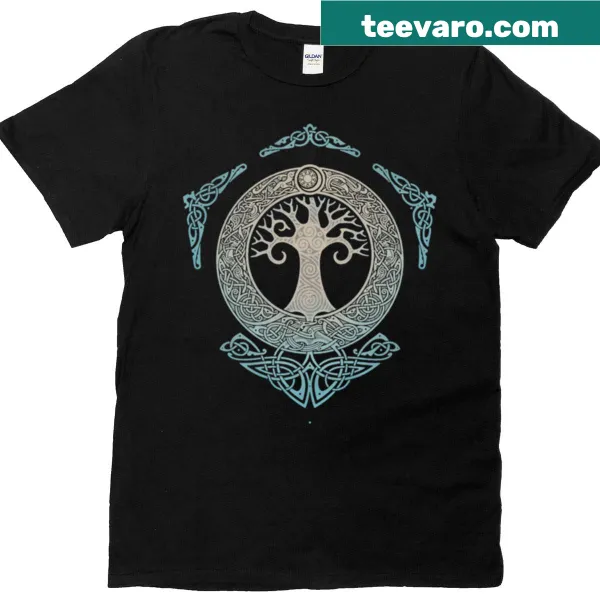 Yggdrasil Tree of Life illustrated t-shirt with intricate design
