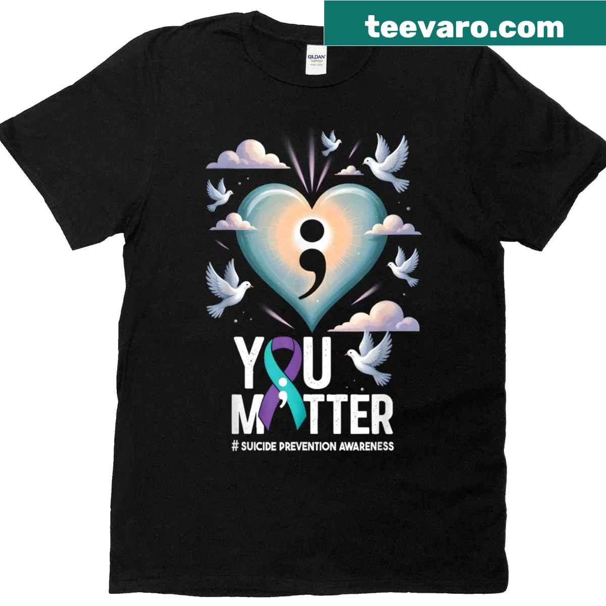 Mental health awareness t-shirt with 'You Matter' message — on a men's t-shirt