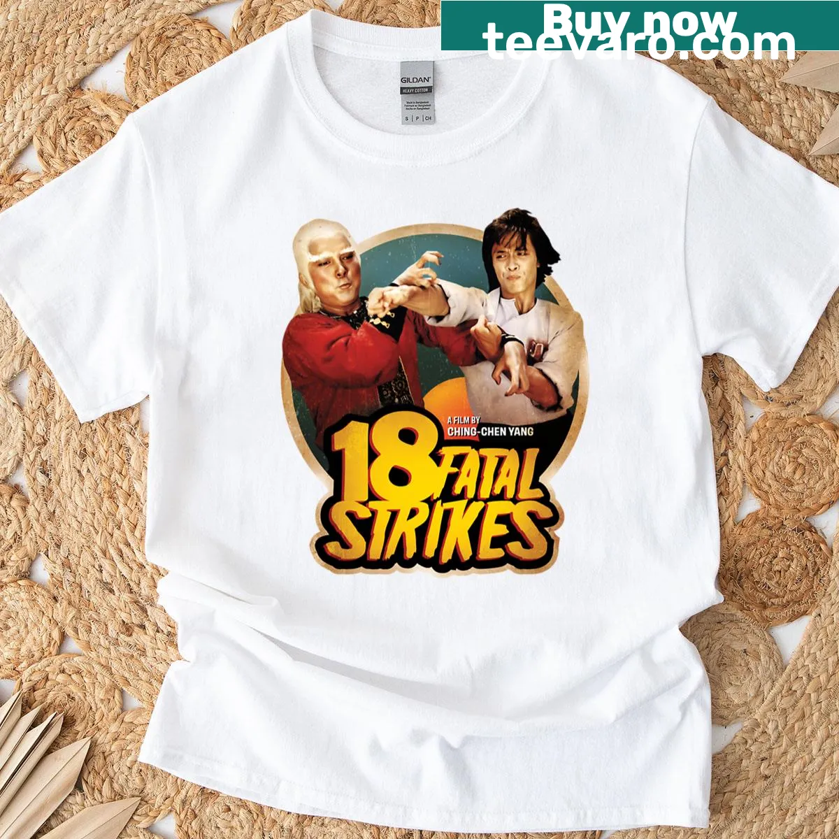 18 Fatal Strikes graphic T-shirt with bold text — on a men's t-shirt