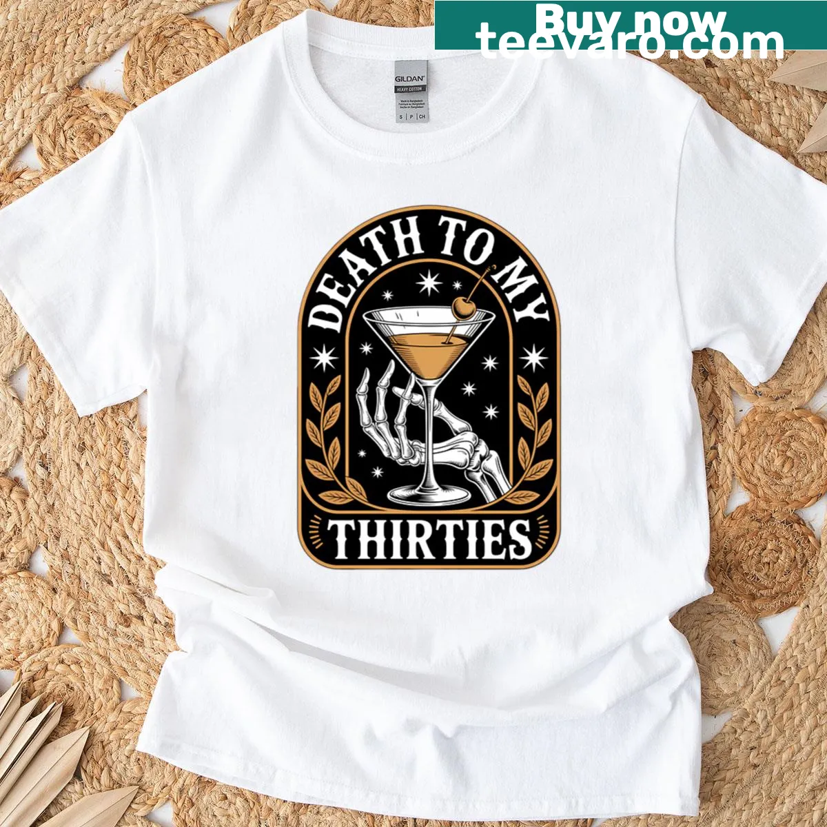 Gothic style Halloween birthday t-shirt with vintage distressed text — on a men's t-shirt