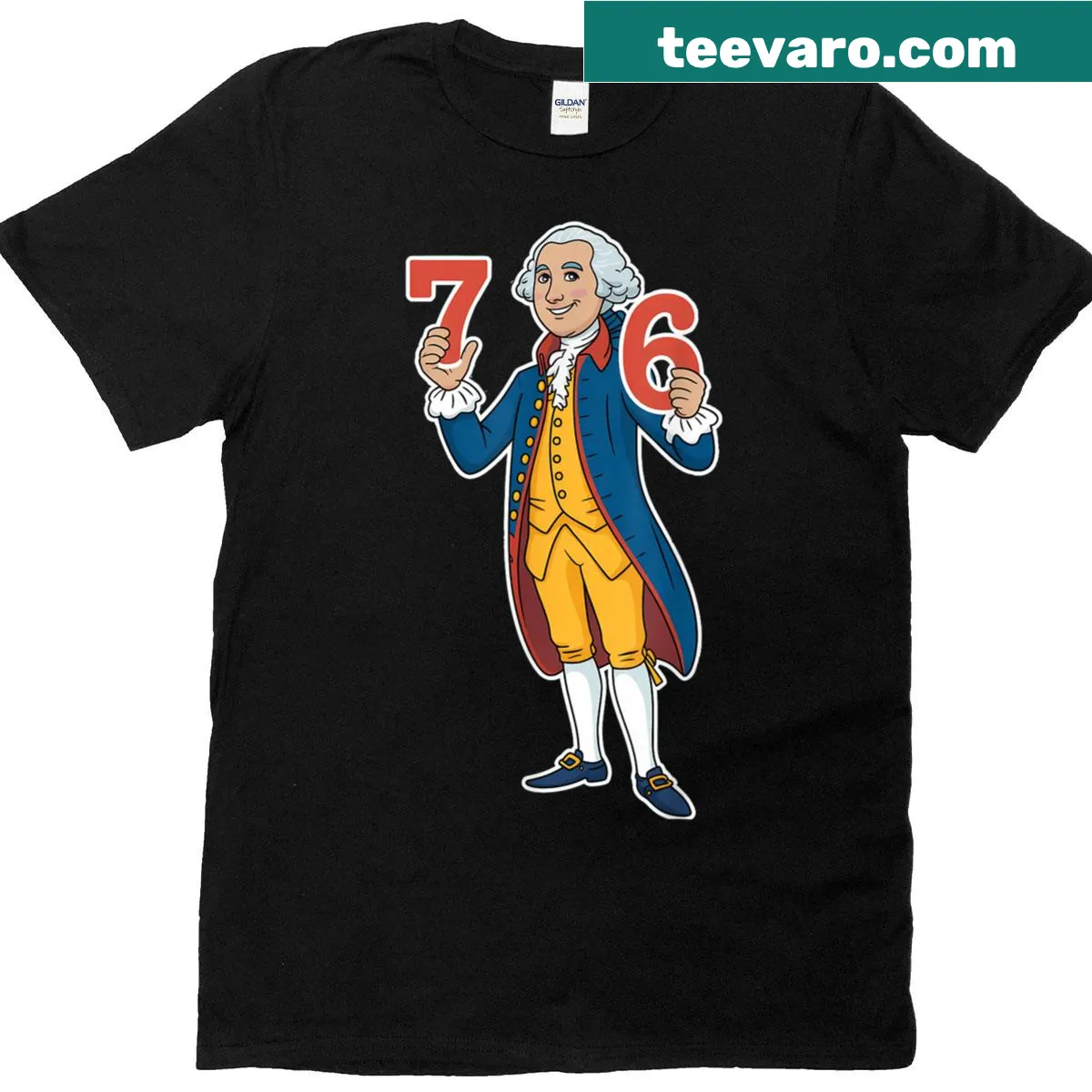 Graphic T-shirt honoring George Washington and American pride — on a men's t-shirt