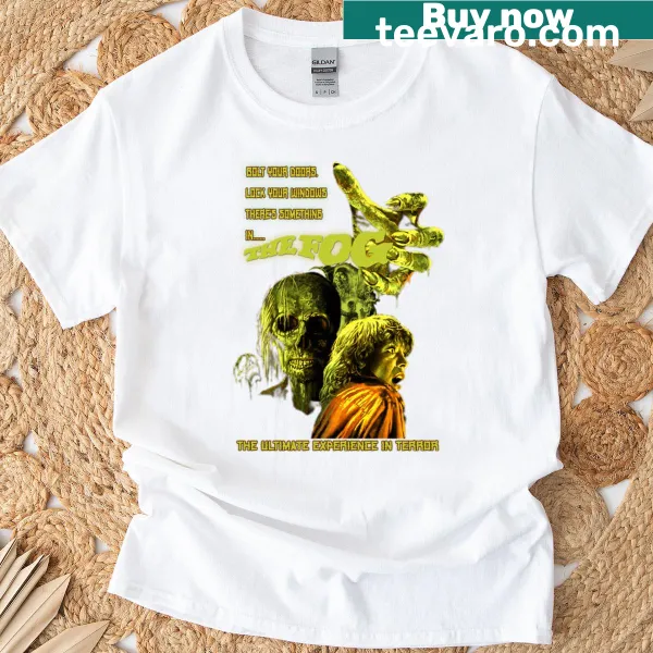 Vintage distressed horror movie t-shirt with retro ghosts and monsters